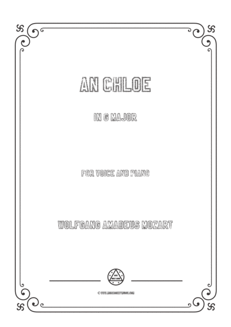 Free Sheet Music Mozart An Chloe In G Major For Voice And Piano