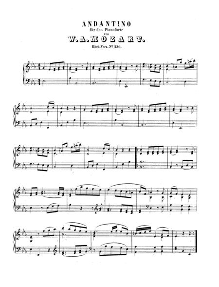 Mozart Andantino In Eb Major K236 588b Complete Version Sheet Music