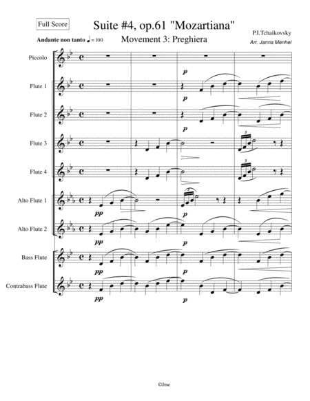 Mozart Ave Verum K 618 Based On Tchaikovsky Suite Op 61 Mozartiana Movement 4 Preghiera Sheet Music