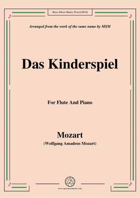 Mozart Das Kinderspiel For Flute And Piano Sheet Music