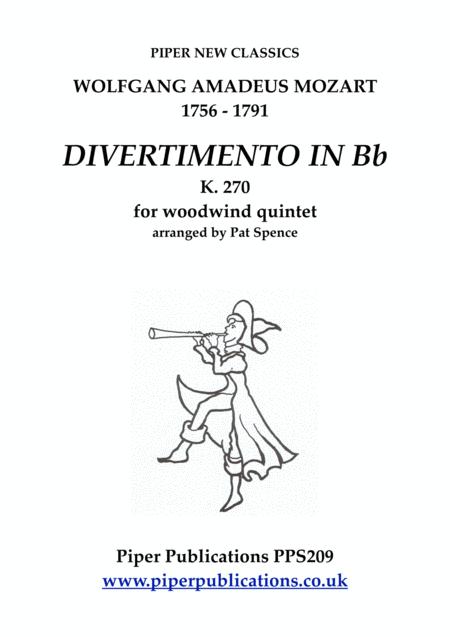 Free Sheet Music Mozart Divertimento In Bb K 270 For Woodwind Quintet