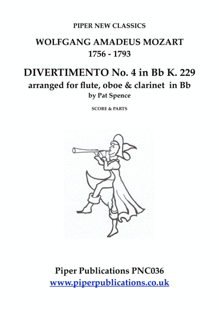 Mozart Divertimento No 4 In Bb K 229 Sheet Music