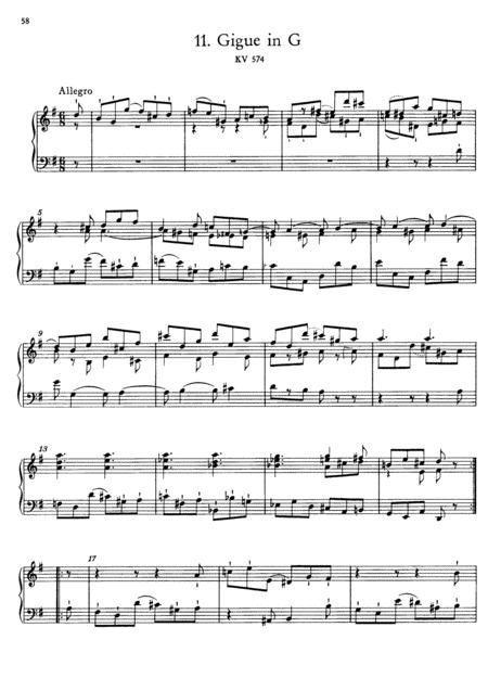 Free Sheet Music Mozart Gigue In G K 574 Complete Version