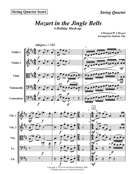 Free Sheet Music Mozart In The Jingle Bells