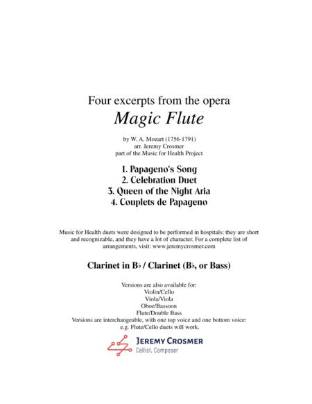 Free Sheet Music Mozart Magic Flute Selections Music For Health Duet For 2 Clarinets