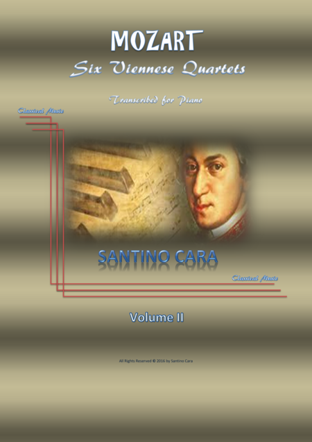 Mozart Six Viennese Quartets Transcribed For Piano Sheet Music