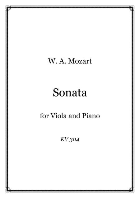 Free Sheet Music Mozart Sonata For Viola And Piano Kv 304