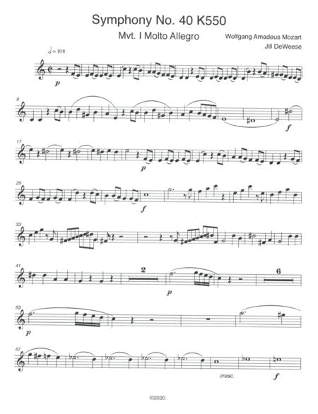 Free Sheet Music Mozart Symphony No 40 In G Minor Movement 1 Trumpet 1 Only