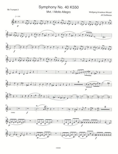 Mozart Symphony No 40 In G Minor Movement 1 Trumpet 2 Only Sheet Music