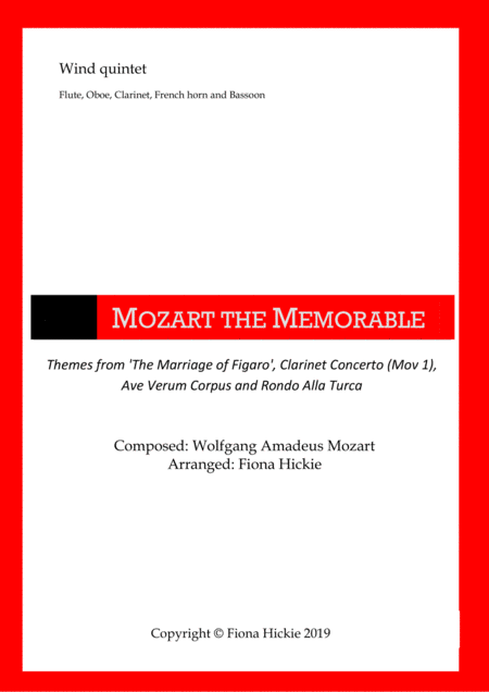 Mozart The Memorable Sheet Music