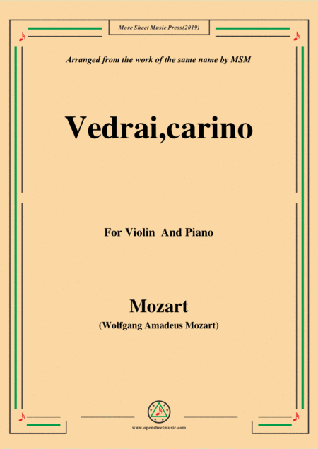 Mozart Vedrai Carino For Violin And Piano Sheet Music