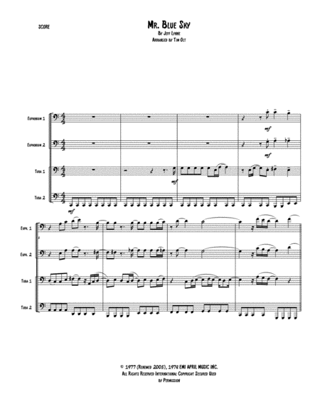 Free Sheet Music Mr Blue Sky