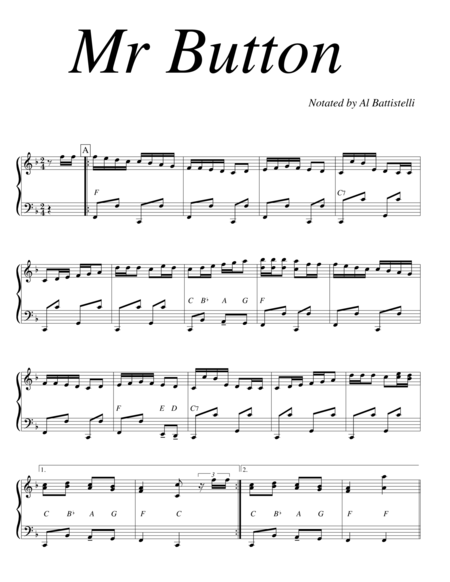 Mr Buttons Sheet Music