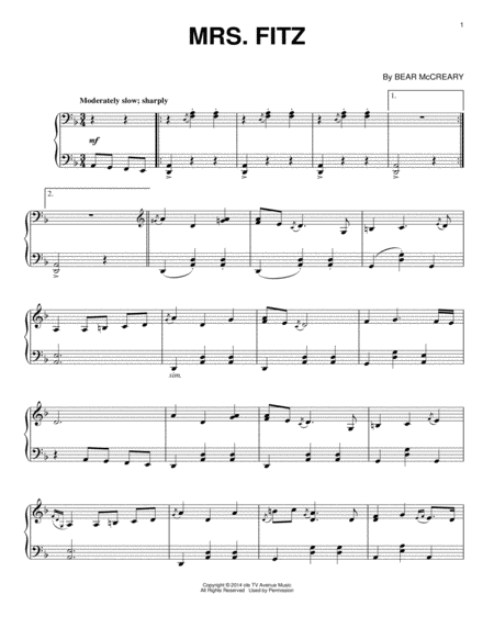 Free Sheet Music Mrs Fitz From Outlander
