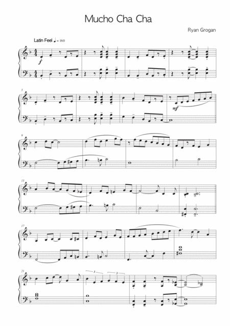 Free Sheet Music Mucho Cha Cha