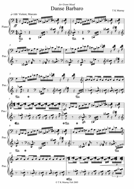 Free Sheet Music Murray Danse Barbaro For Piano