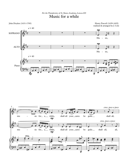 Music For A While Sheet Music