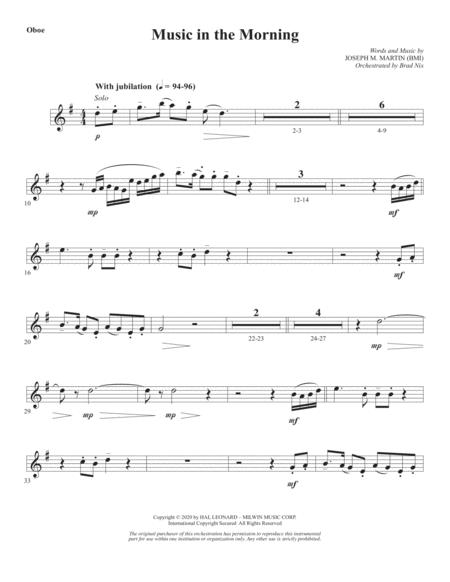 Free Sheet Music Music In The Morning Oboe