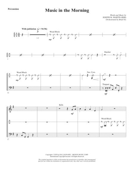 Free Sheet Music Music In The Morning Percussion
