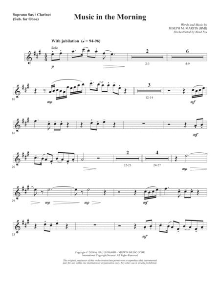 Free Sheet Music Music In The Morning Soprano Sax Clarinet Sub Oboe