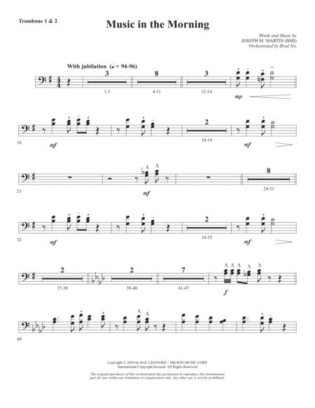 Free Sheet Music Music In The Morning Trombone 1 2