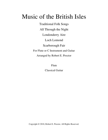 Music Of The British Isles For Flute Or C Instrument And Guitar Sheet Music