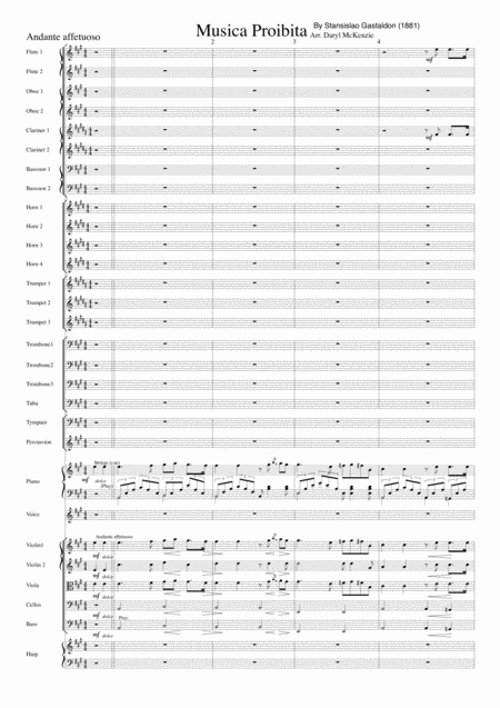 Free Sheet Music Musica Proibita Tenor Voice And Orchestra