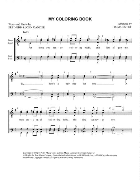 Free Sheet Music My Coloring Book Ttbb