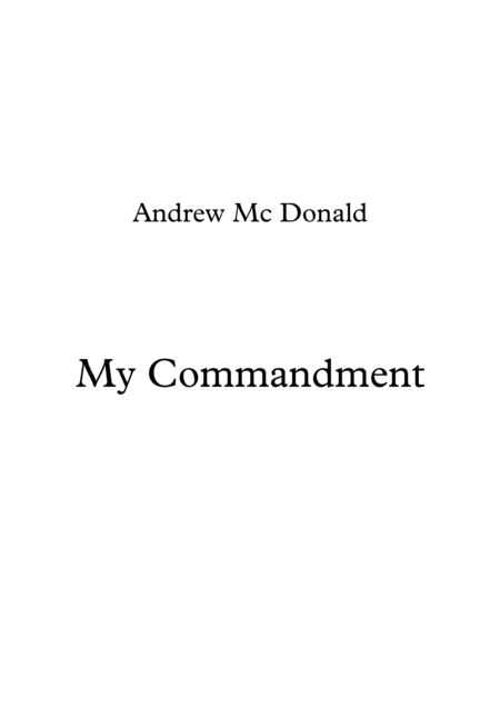 Free Sheet Music My Commandment