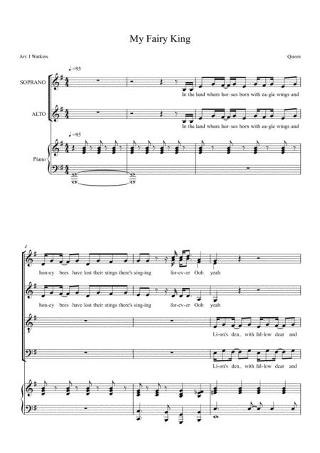 Free Sheet Music My Fairy King For Satb Choir And Piano