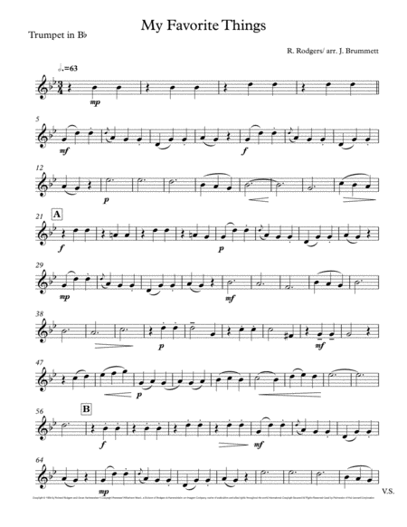 My Favorite Things For Trumpet Horn And Trombone Sheet Music