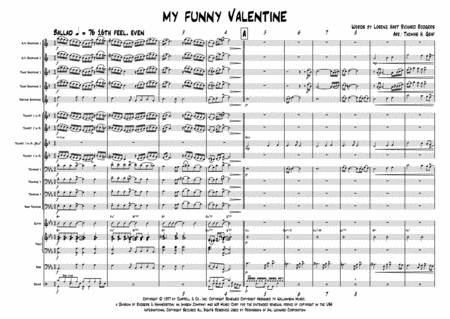 My Funny Valentine Jazz Ballad Big Band Sheet Music