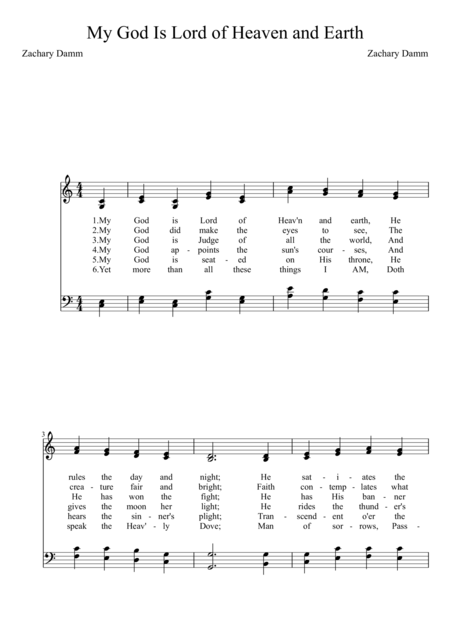 My God Is Lord Of Heaven And Earth Sheet Music