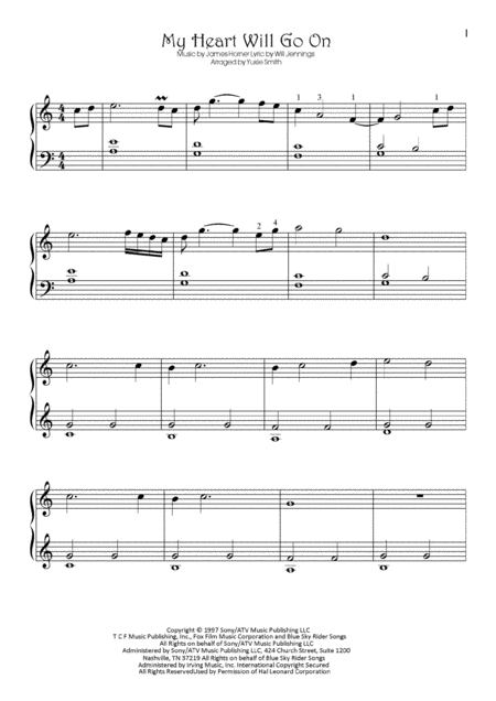 My Heart Will Go On Love Theme From Titanic Piano Solo Sheet Music