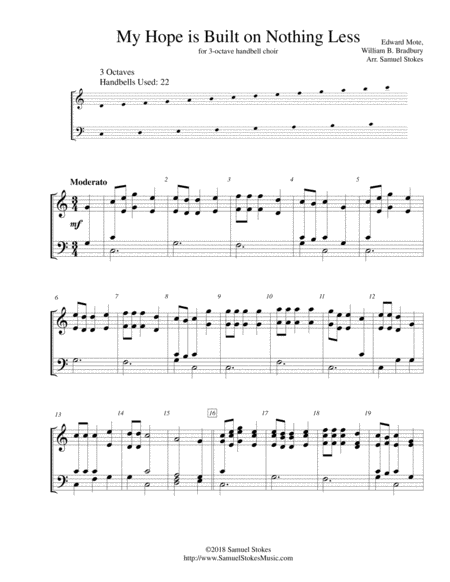 My Hope Is Built On Nothing Less The Solid Rock For 3 Octave Handbell Choir Sheet Music