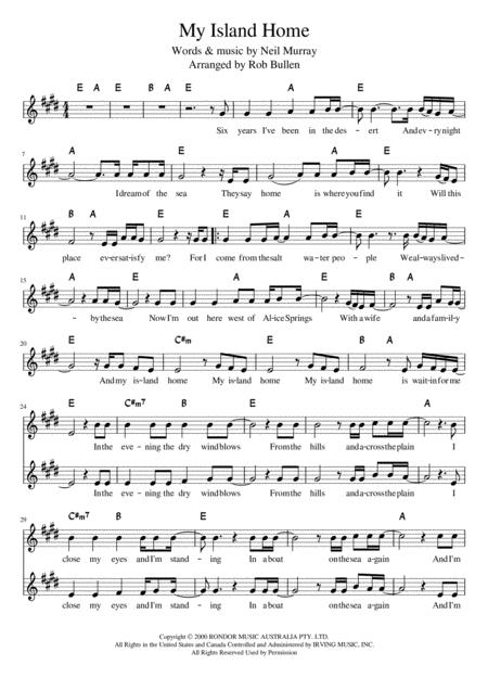 My Island Home Sheet Music