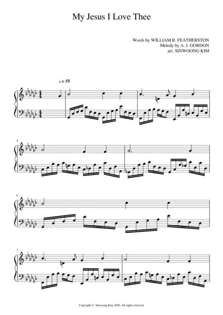 Free Sheet Music My Jesus I Love Thee Piano Solo In Gb Major