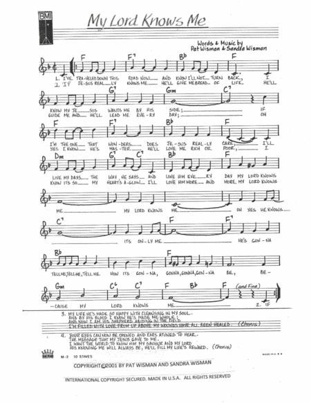 Free Sheet Music My Lord Knows Me