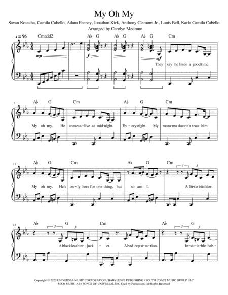 Free Sheet Music My Oh My Intermediate Piano