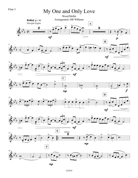 My One And Only Love Flute 3 Sheet Music