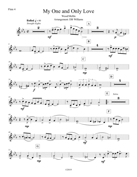 Free Sheet Music My One And Only Love Flute 4