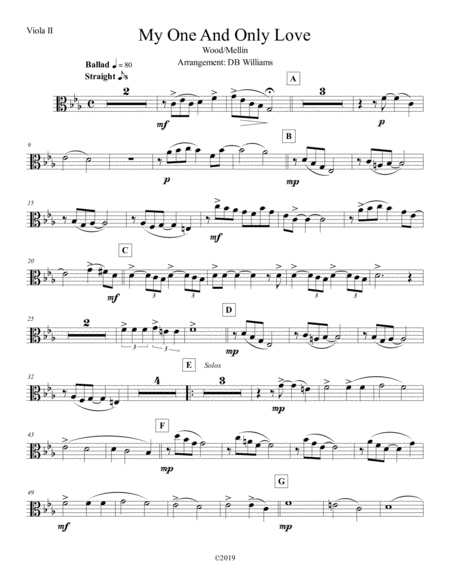 My One And Only Love Viola 2 Sheet Music