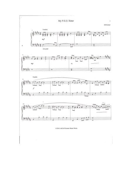 Free Sheet Music My P E O Sister