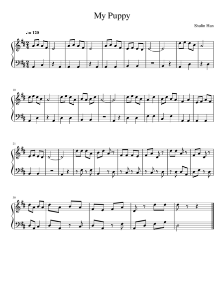 Free Sheet Music My Puppy