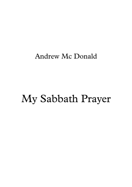 My Sabbath Prayer Sheet Music