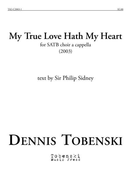 My True Love Hath My Heart Sheet Music