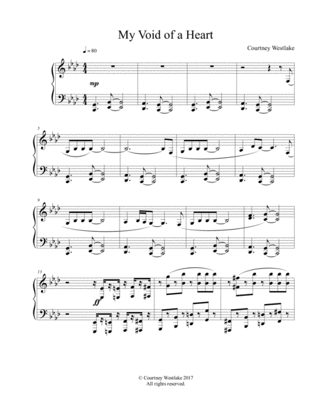 Free Sheet Music My Void Of A Heart