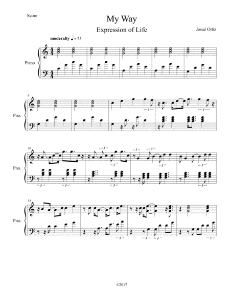 My Way Expression Of Life Sheet Music