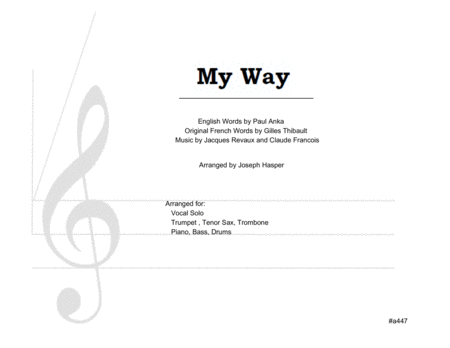 Free Sheet Music My Way Vocal Solo And Jazz Combo