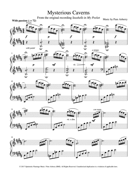 Free Sheet Music Mysterious Caverns